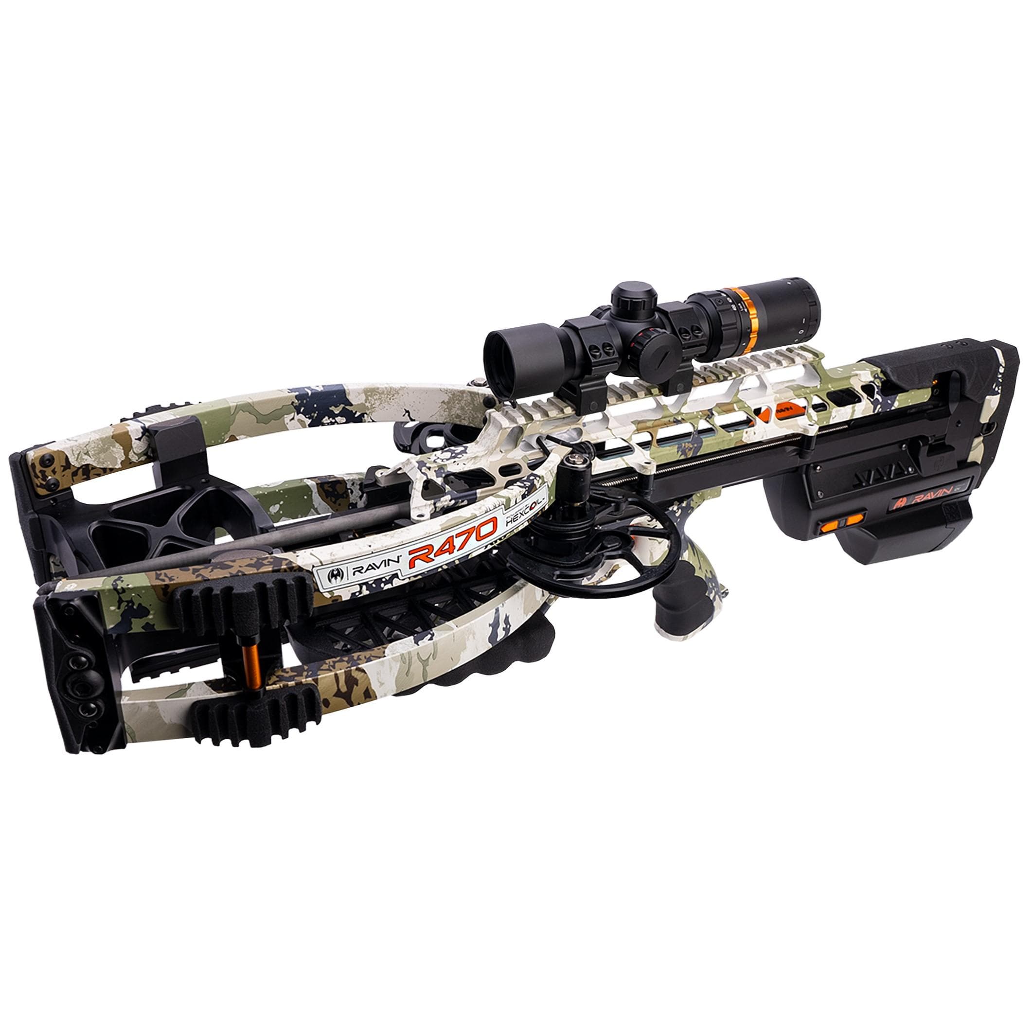 Ravin 470E XK7 Camo Crossbow 470 fps 100yd Illum Scope