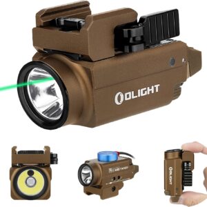 Baldr S 800 Lumens LED Tactical Flashlight with Green Laser - Desert Tan