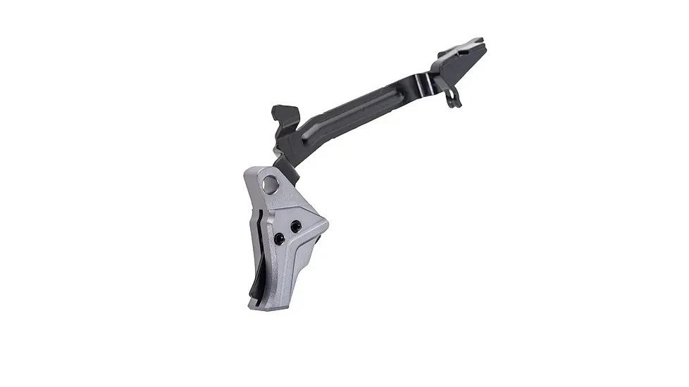 Tyrant CNC Improved Trigger System Fits Most Glocks Gen 3 & 4 Grey + Black blade - Image 3