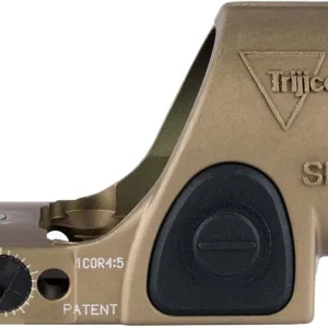 Trijicon SRO adjustable LED 5 MOA red dot sight in coyote brown anodized finish for pistol and rifle optics