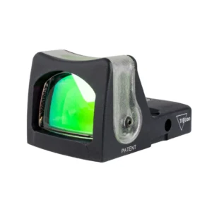Trijicon RMR05 dual illuminated reflex sight with 9 MOA green dot and forged aluminum housing.