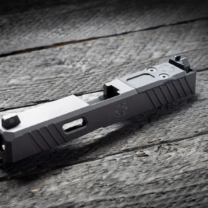 : Shadow Systems Gen3 Glock 19 optics-ready slide with black nitride finish and window cuts