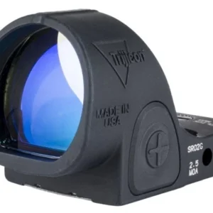 Trijicon SRO 2.5 MOA Green Dot open reflex sight with adjustable LED reticle and black aluminum housing.
