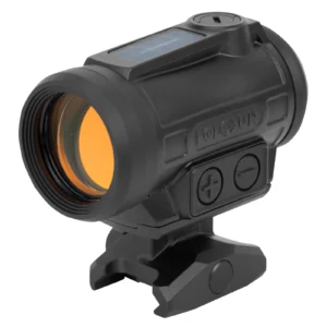 Holosun ARO-EVO 1x26mm reflex sight with red Special Purpose Reticle (SPR) mounted on a Picatinny base.